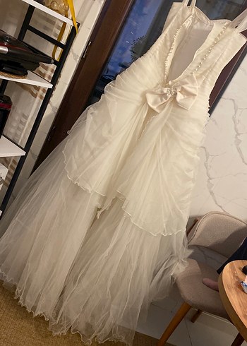 Gelinlik Straplez Beyaz Vintage Prenses Gelinlik
