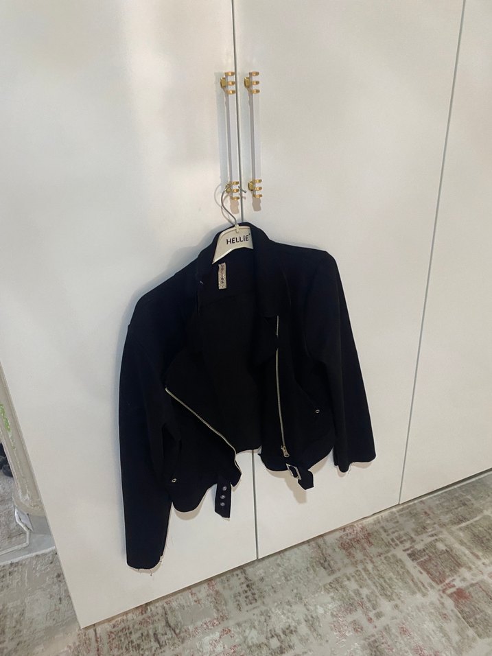 Fermuarlı SiyahMidi Ceket - Görsel 4