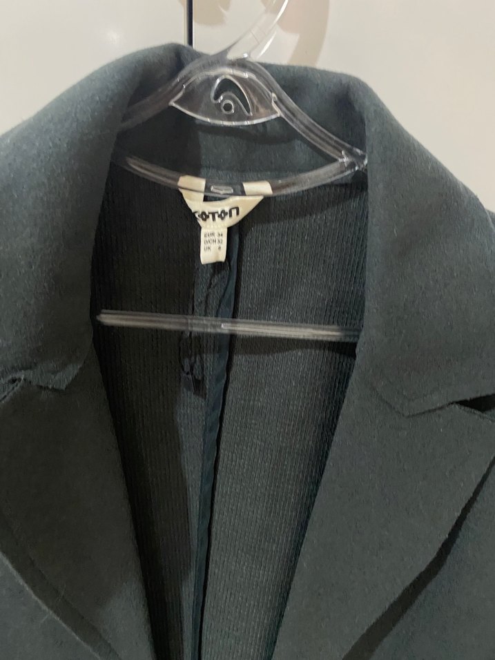 Yesil Keten Kadın Blazer Ceket - Görsel 2