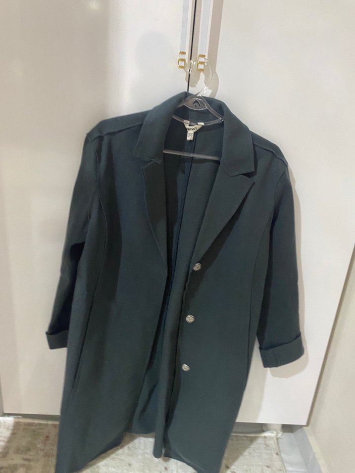 Yesil Keten Kadın Blazer Ceket - Görsel 3