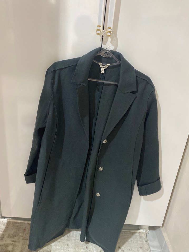 Yesil Keten Kadın Blazer Ceket - Görsel 4