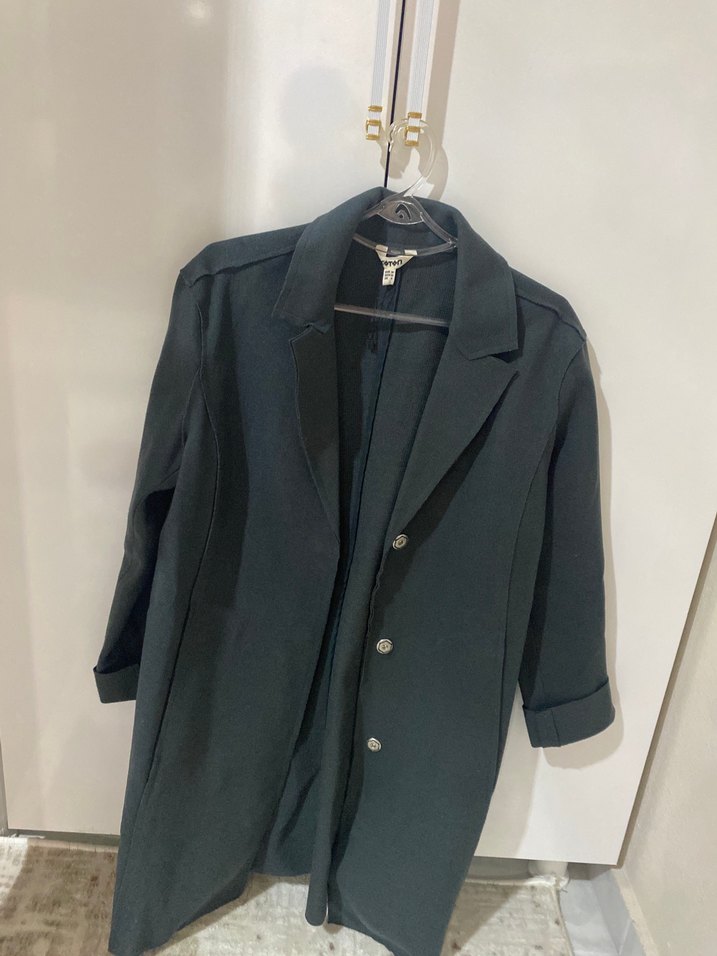 Yesil Keten Kadın Blazer Ceket - Görsel 5