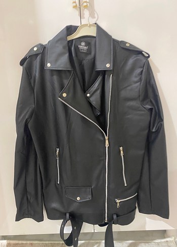 Siyah Deri Biker Ceket - Görsel 2