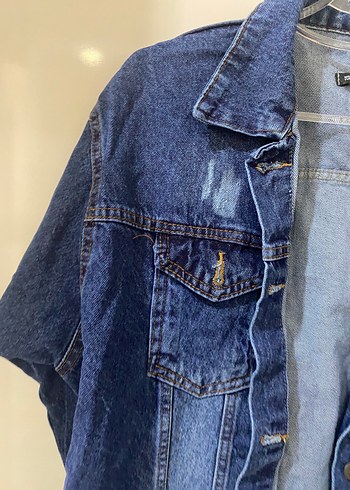 Kadın Mavi Düğmeli Denim Ceket - Görsel 5