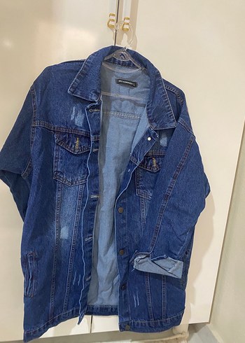 Kadın Mavi Düğmeli Denim Ceket - Görsel 6