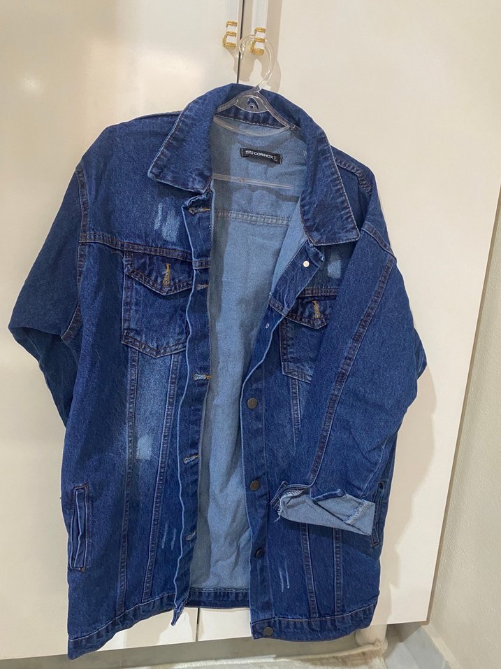 Kadın Mavi Düğmeli Denim Ceket - Görsel 2