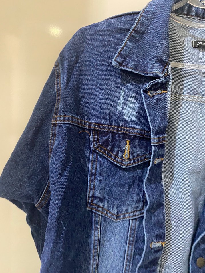 Kadın Mavi Düğmeli Denim Ceket - Görsel 5