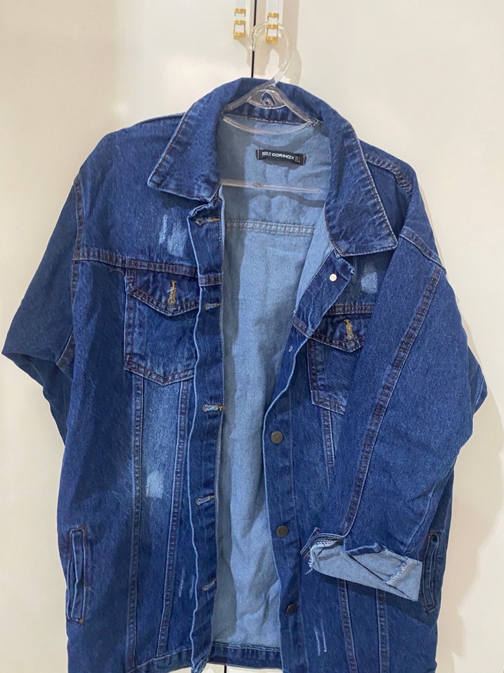 Kadın Mavi Düğmeli Denim Ceket - Görsel 3