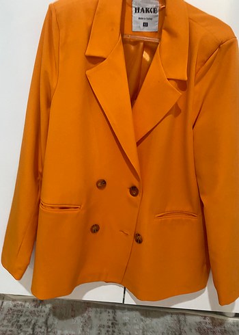 Turuncu Mini Kadın Blazer Ceket - Görsel 2