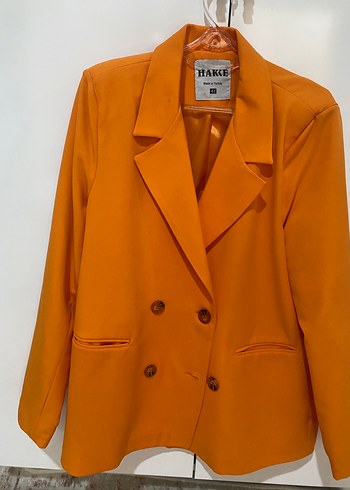 Turuncu Mini Kadın Blazer Ceket - Görsel 6