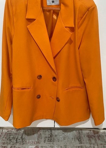 Turuncu Mini Kadın Blazer Ceket - Görsel 5