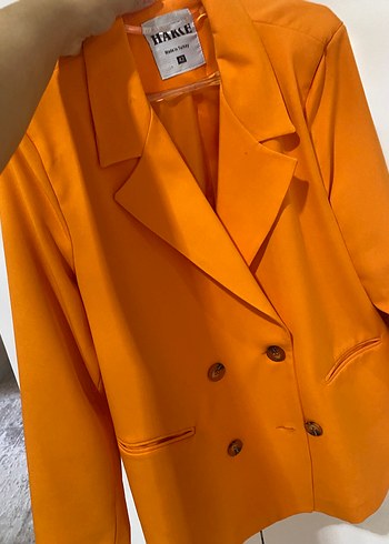 Turuncu Mini Kadın Blazer Ceket - Görsel 3