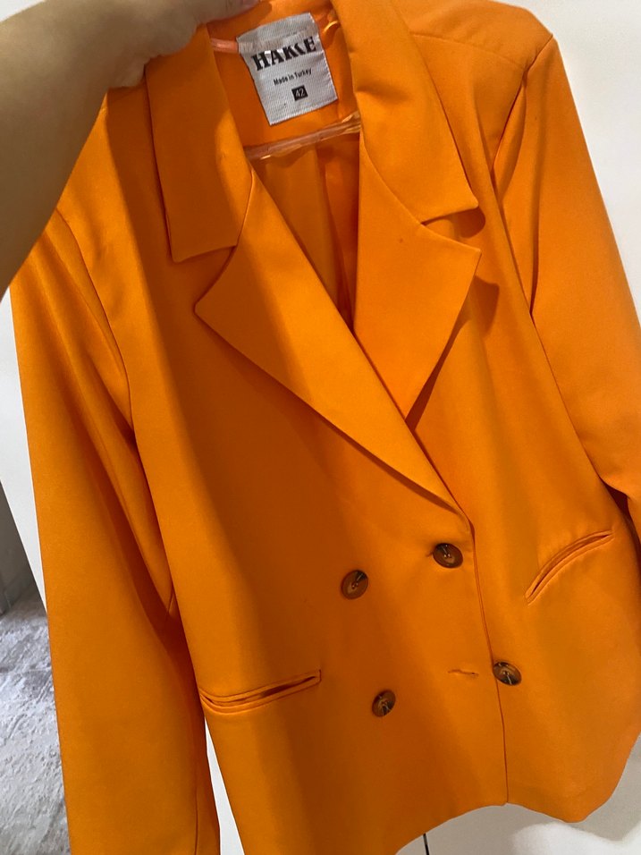 Turuncu Mini Kadın Blazer Ceket - Görsel 3