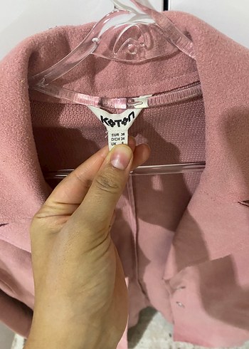 Pembe Süet Midi Kadın Kaban - Görsel 2