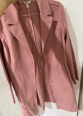 Pembe Süet Midi Kadın Kaban - Görsel 4