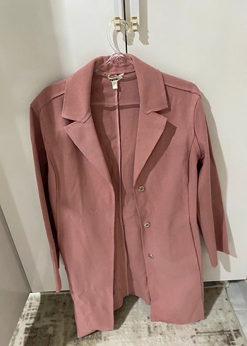 Pembe Süet Midi Kadın Kaban - Görsel 6