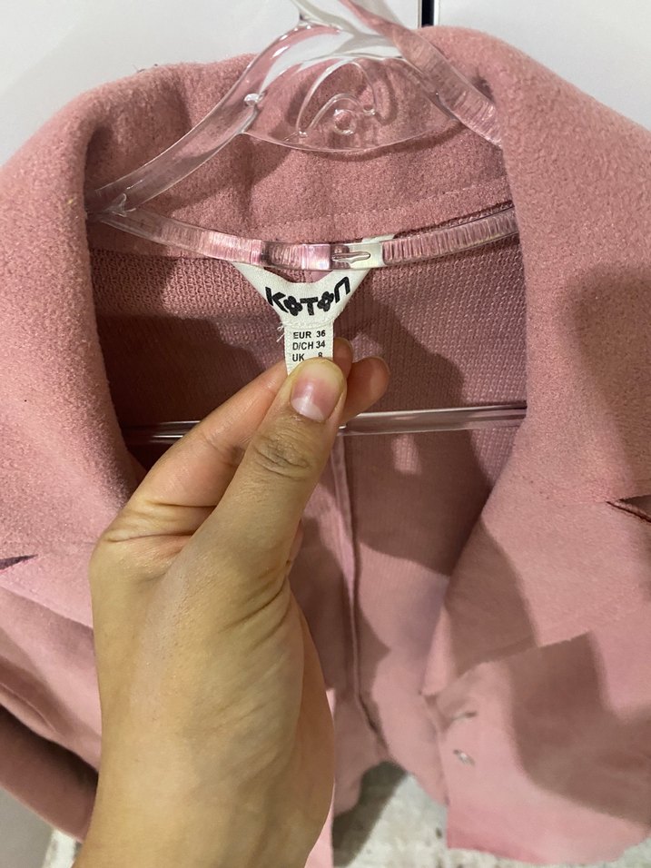 Pembe Süet Midi Kadın Kaban - Görsel 2