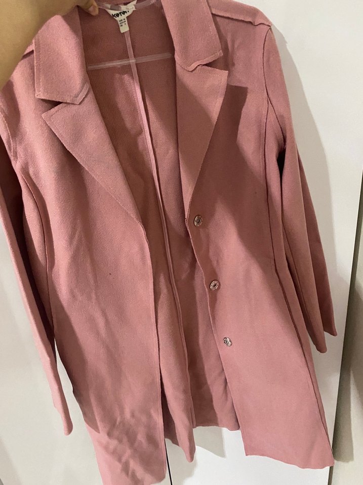 Pembe Süet Midi Kadın Kaban - Görsel 4