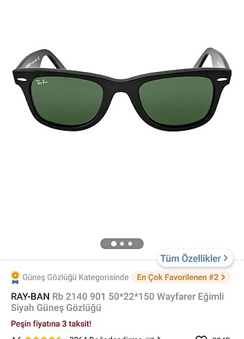 Ray Ban güneş gözlüğü 