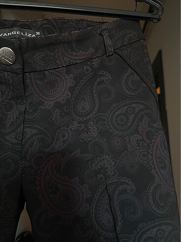 Etnik Desenli Kumaş Pantolon - Görsel 5