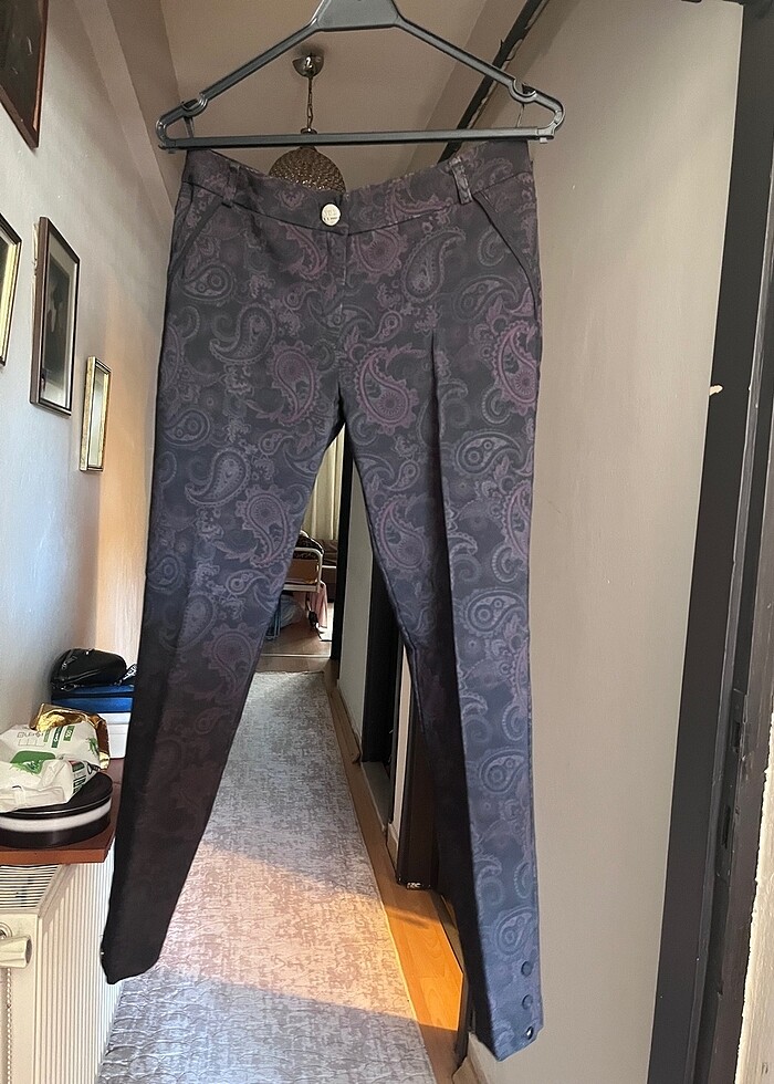 Etnik Desenli Kumaş Pantolon - Görsel 2