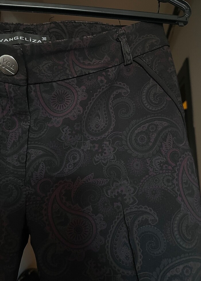 Etnik Desenli Kumaş Pantolon - Görsel 5