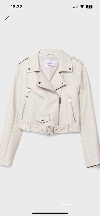 Stradivarius kemerli suni deri biker ceket
