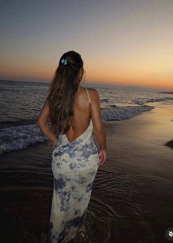 Kahve uzun elbise - Görsel 10