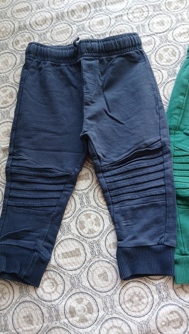 Erkek Çocuk Yeşil Katlamalı Pamuk Pantolon - Görsel 3