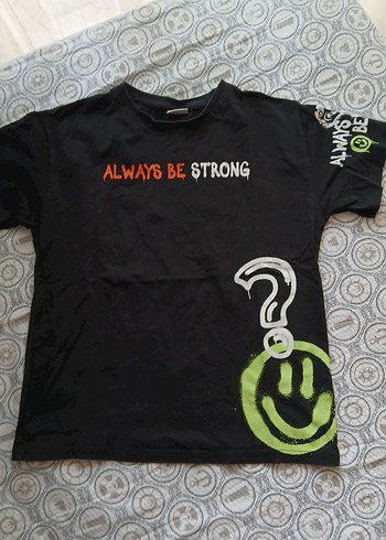 Erkek Siyah Baskılı Kısa Kollu Tişört - Görsel 2