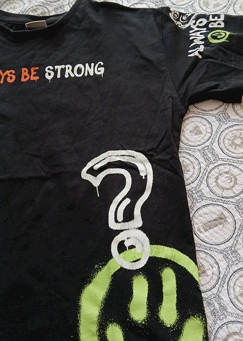 Erkek Siyah Baskılı Kısa Kollu Tişört - Görsel 3