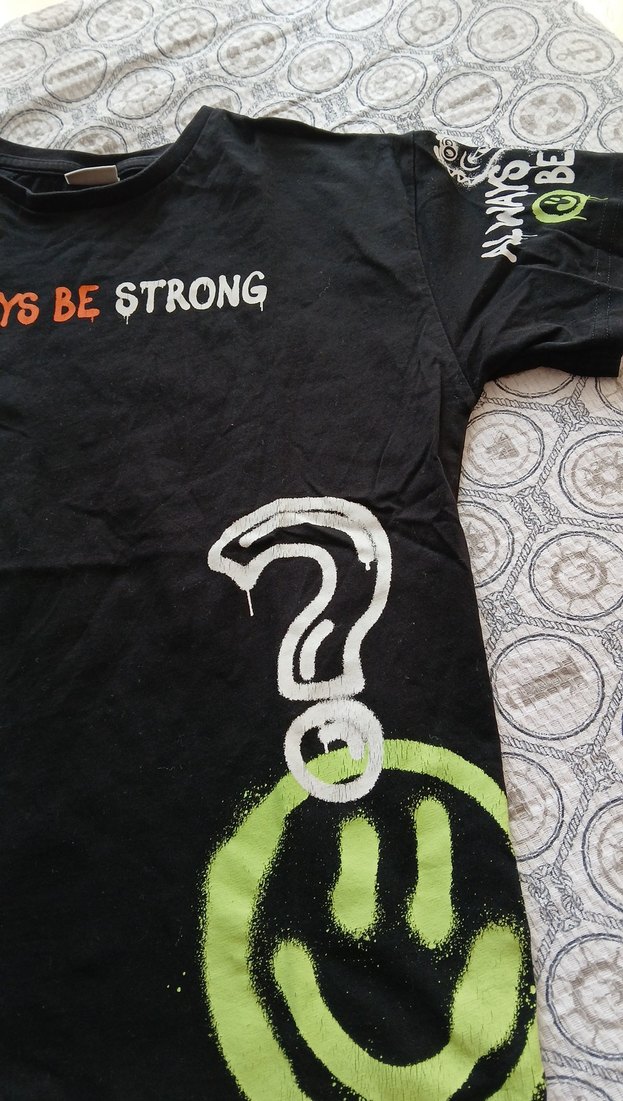 Erkek Siyah Baskılı Kısa Kollu Tişört - Görsel 3