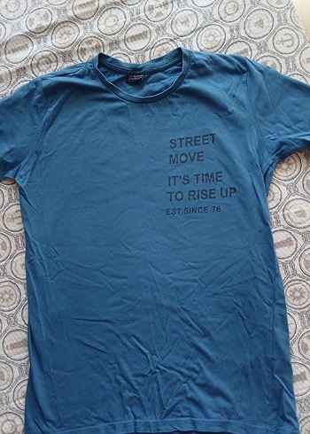 Erkek çocuk Mavi Baskılı Denim Tişört - Görsel 2