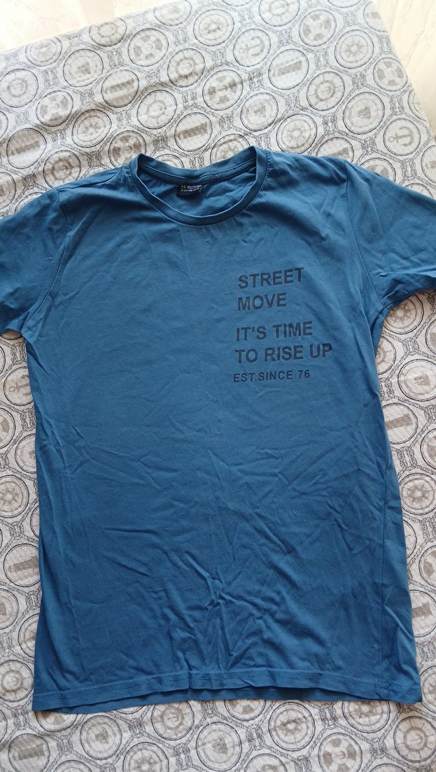 Erkek çocuk Mavi Baskılı Denim Tişört - Görsel 2