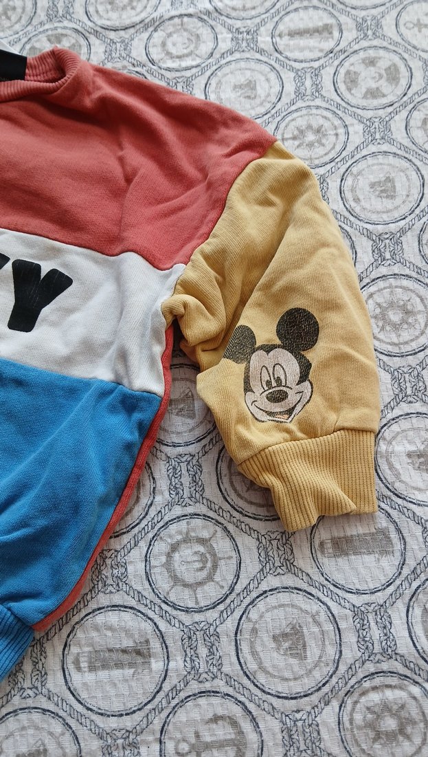 Renkli Mickey Baskılı erkek Sweatshirt - Görsel 3