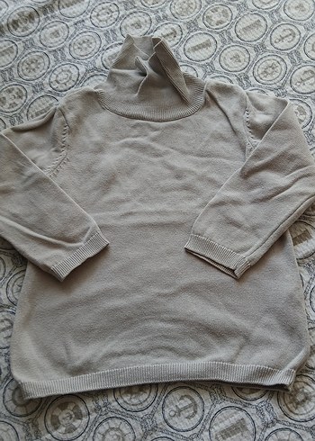 Gri Keten Boğazlı Triko Kazak - Görsel 2