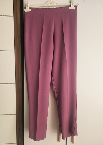 Bordo Midi Regular Fit Pliseli Kadın Kumaş Pantolon