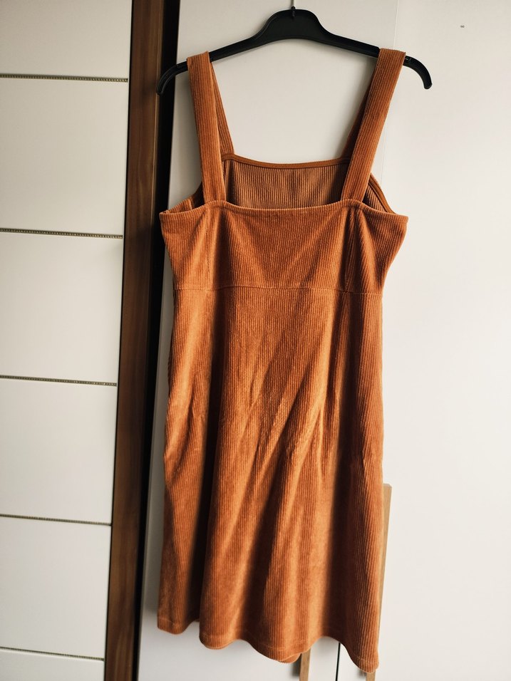 Düğmeli Süet Midi Kadın Elbise - Görsel 2