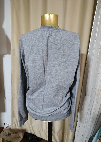 Gri Uzun Kollu Sweatshirt - Görsel 3