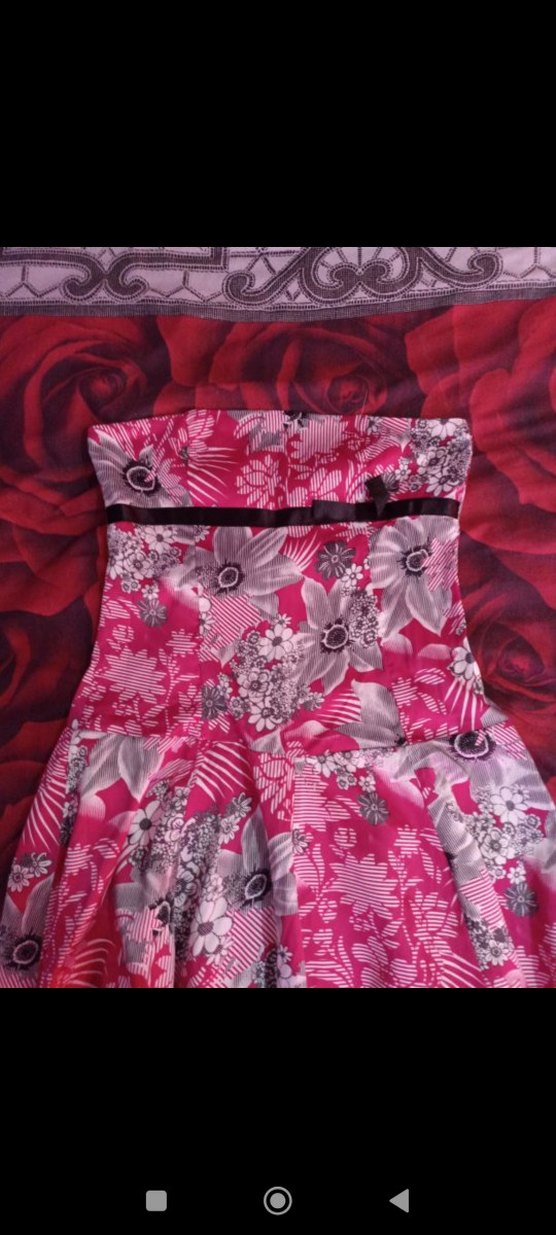 Dantel Detaylı Pembe Straplez Midi Elbise - Görsel 3