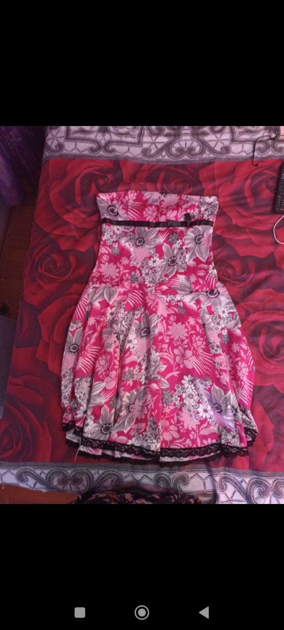 Dantel Detaylı Pembe Straplez Midi Elbise - Görsel 2