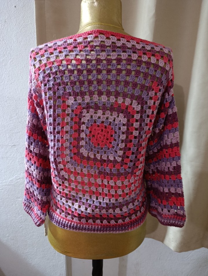 Renkli Bohem Örgü Kazak - Görsel 5