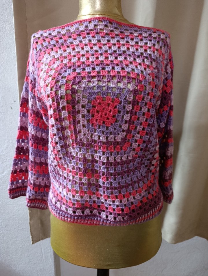 Renkli Bohem Örgü Kazak - Görsel 2