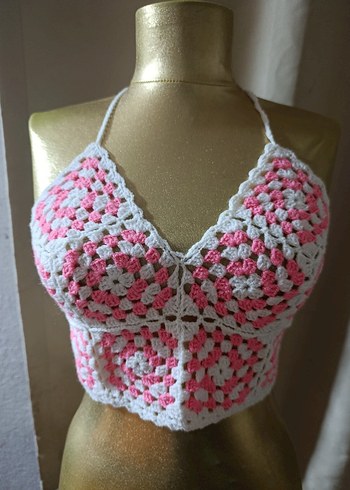 Pembe Bağlamalı Dantel Detaylı Mini Büstiyer - Görsel 3