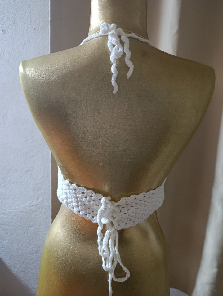 Pembe Bağlamalı Dantel Detaylı Mini Büstiyer - Görsel 4