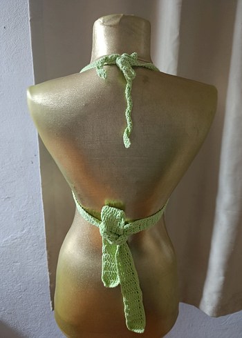 Yeşil V Yakalı Örgü Büstiyer - Görsel 4