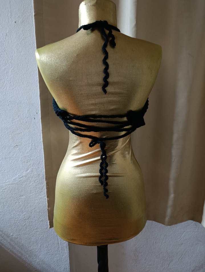 Siyah Örgü Kadın Wrap Bluz - Görsel 5