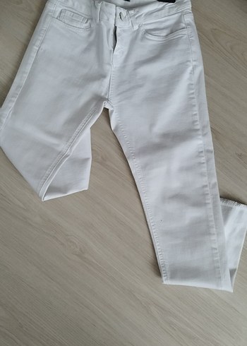 Adil Işık Beyaz Kadın Kot Pantolon, Dar Paça , Normal Boy