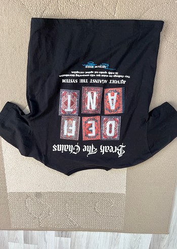 Erkek Basklılı Oversize Tişört - Görsel 2