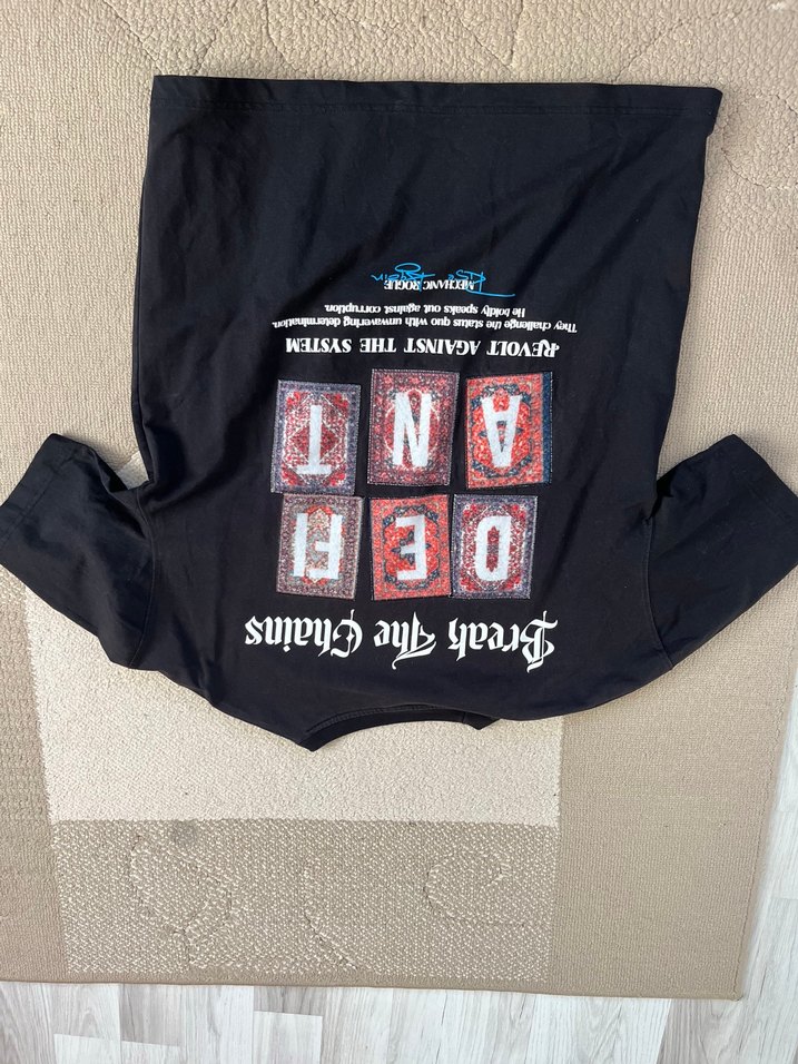 Erkek Basklılı Oversize Tişört - Görsel 2